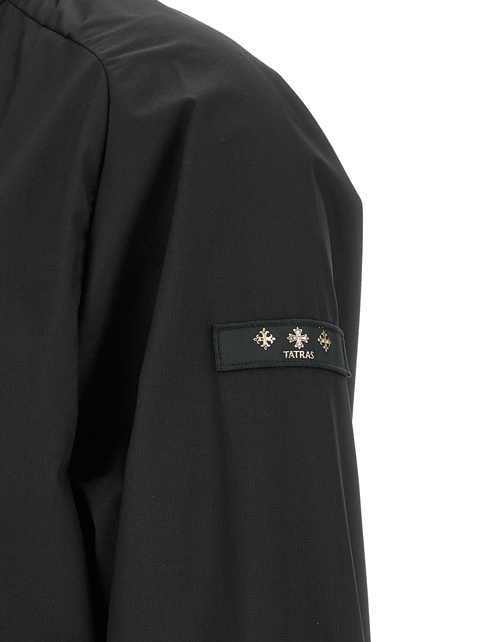 Windbreaker Jacket by Tatras for women in nylon black & signature features an perennial silhouette with a refined and perennial lightweight & windproof for a sophisticated weather-resistant look.
