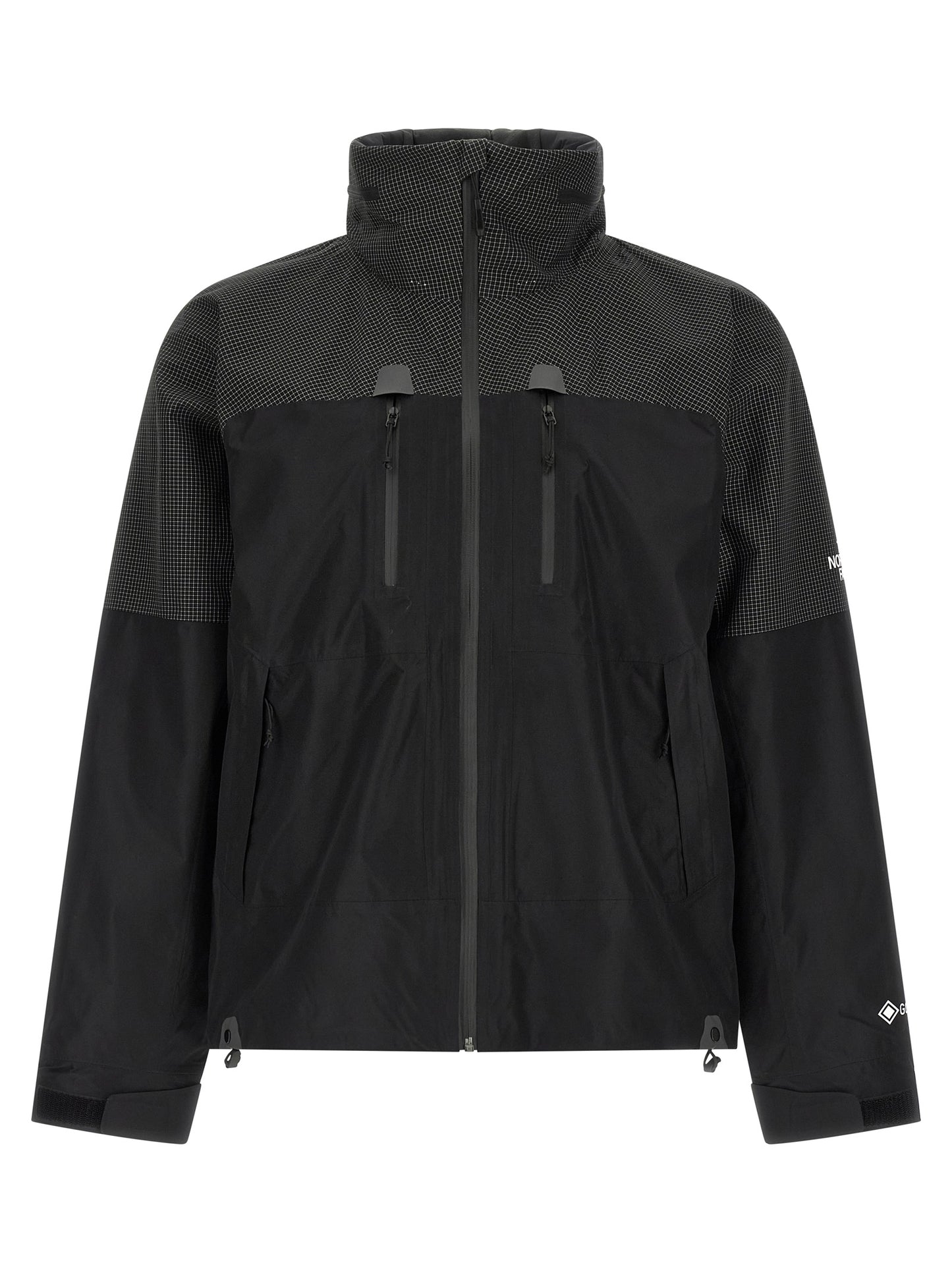 Hooded Windbreaker Jacket by The North Face for men in polyester black features an magnificent silhouette, showcasing the sophisticated hooded neckline and functional water-resistant, windproof & hooded for a premium, magnificent look.