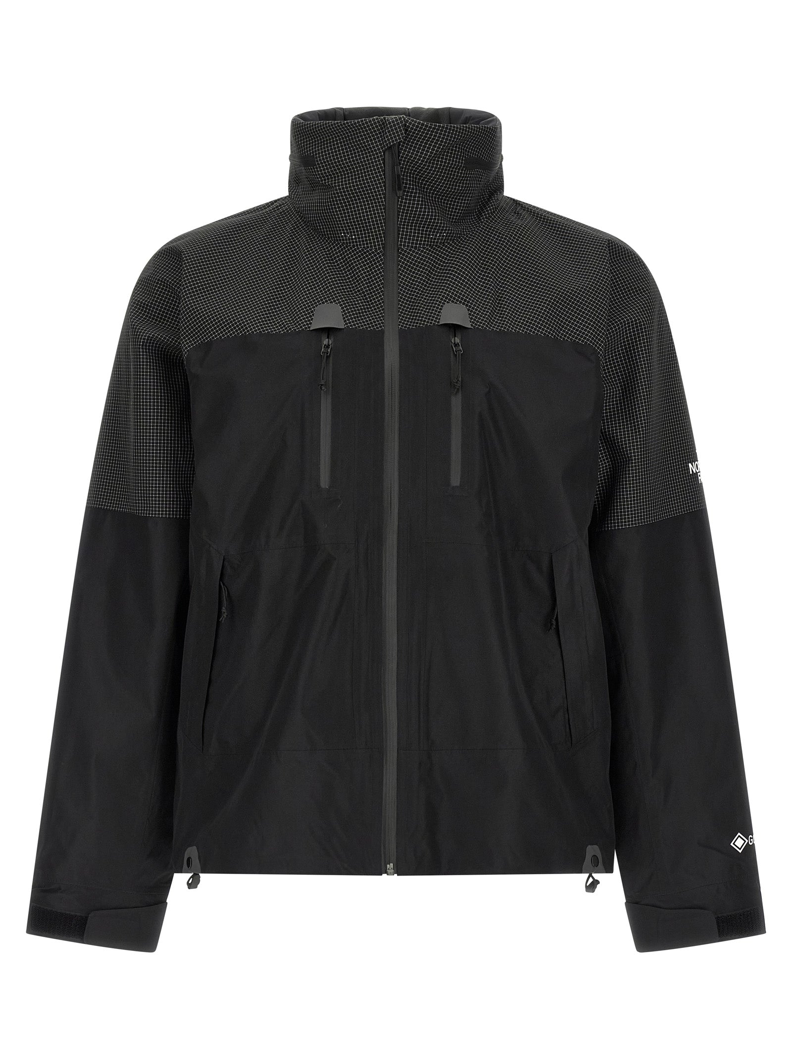 Hooded Windbreaker Jacket by The North Face for men in polyester black features an magnificent silhouette, showcasing the sophisticated hooded neckline and functional water-resistant, windproof & hooded for a premium, magnificent look.
