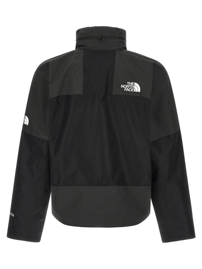 Hooded Windbreaker Jacket by The North Face for men in polyester black features an stylish silhouette, showcasing a sophisticated hooded neckline and performance-driven water-resistant, windproof & hooded for a premium, stylish look.