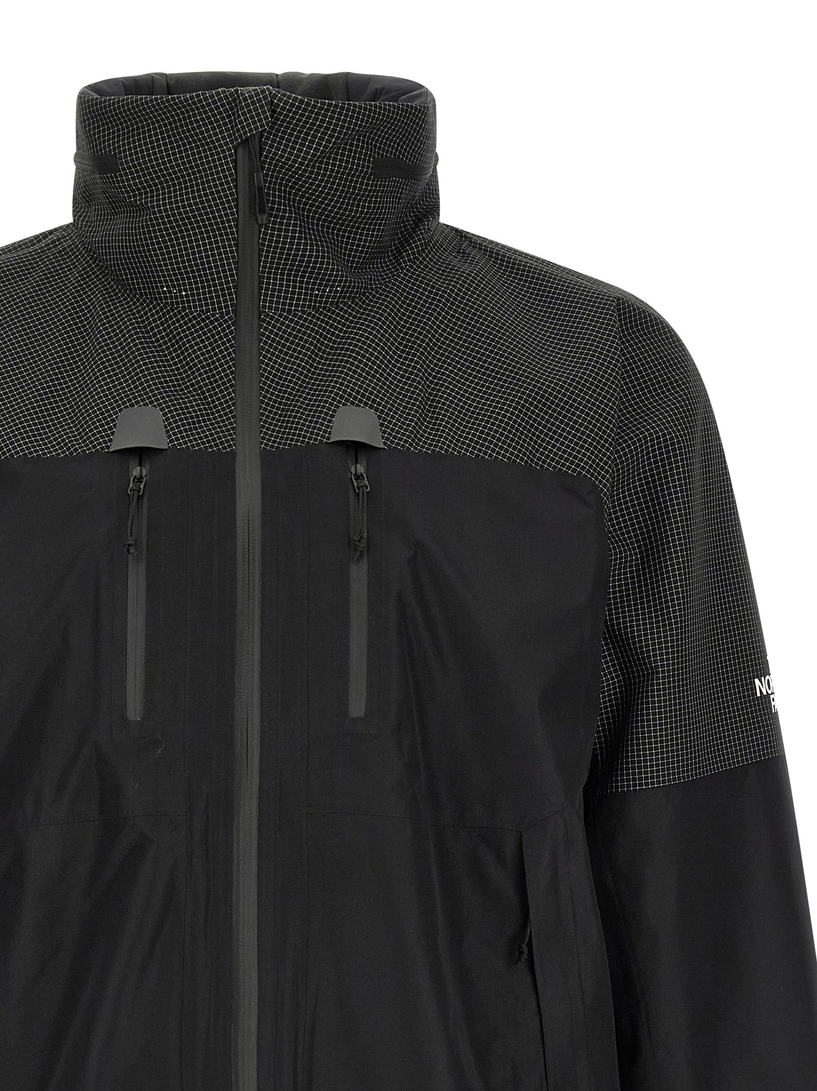 Hooded Windbreaker Jacket by The North Face for men in polyester black showcases a modern silhouette, integrating water-resistant, windproof & hooded and a modern hooded neckline for a sophisticated finish.