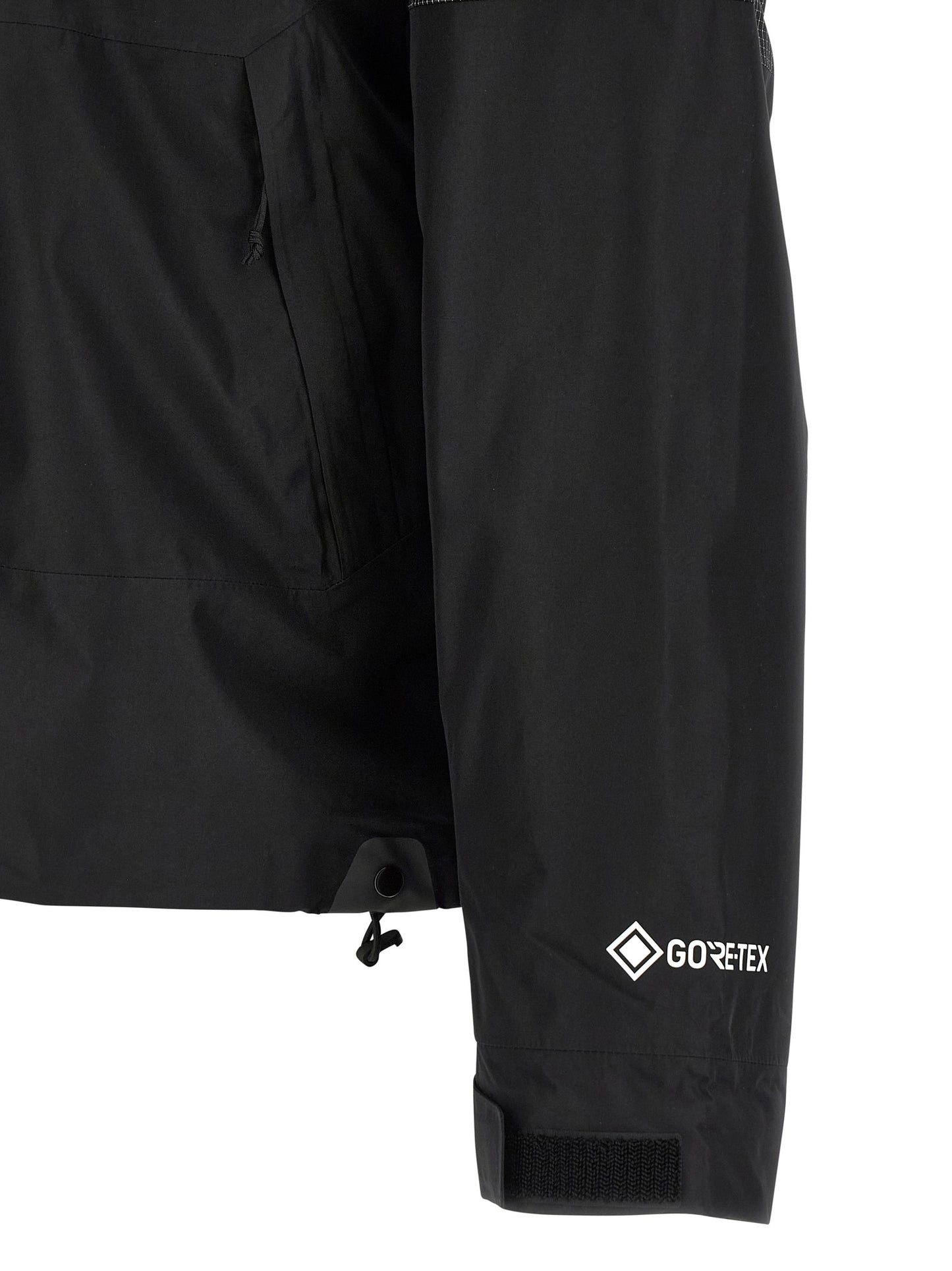 Hooded Windbreaker Jacket by The North Face for men in polyester black presents a resilient silhouette, artfully detailed with a sophisticated and functional water-resistant, windproof & hooded for a resilient finish.