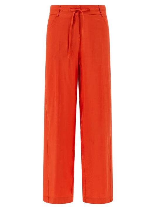 NUDE Women's Straight Leg Wide Viscose Trousers - Nude Orange