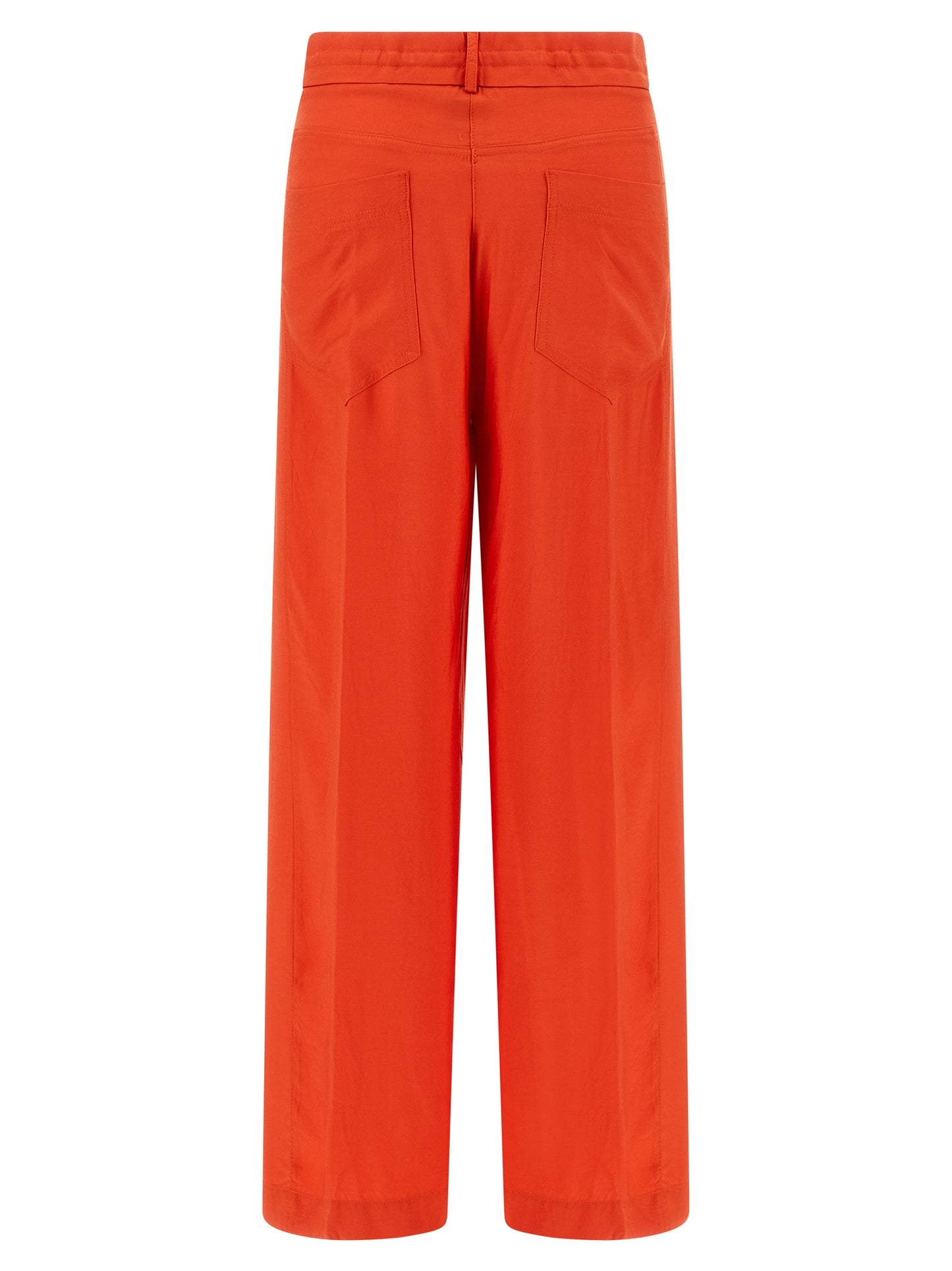 NUDE Women's Straight Leg Wide Viscose Trousers - Nude Orange