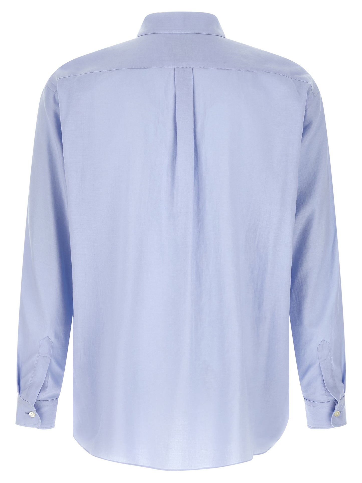 SSSTEIN Japanese Men's Long-Sleeve Cotton & Silk Shirt - Light Blue