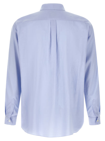 SSSTEIN Japanese Men's Long-Sleeve Cotton & Silk Shirt - Light Blue