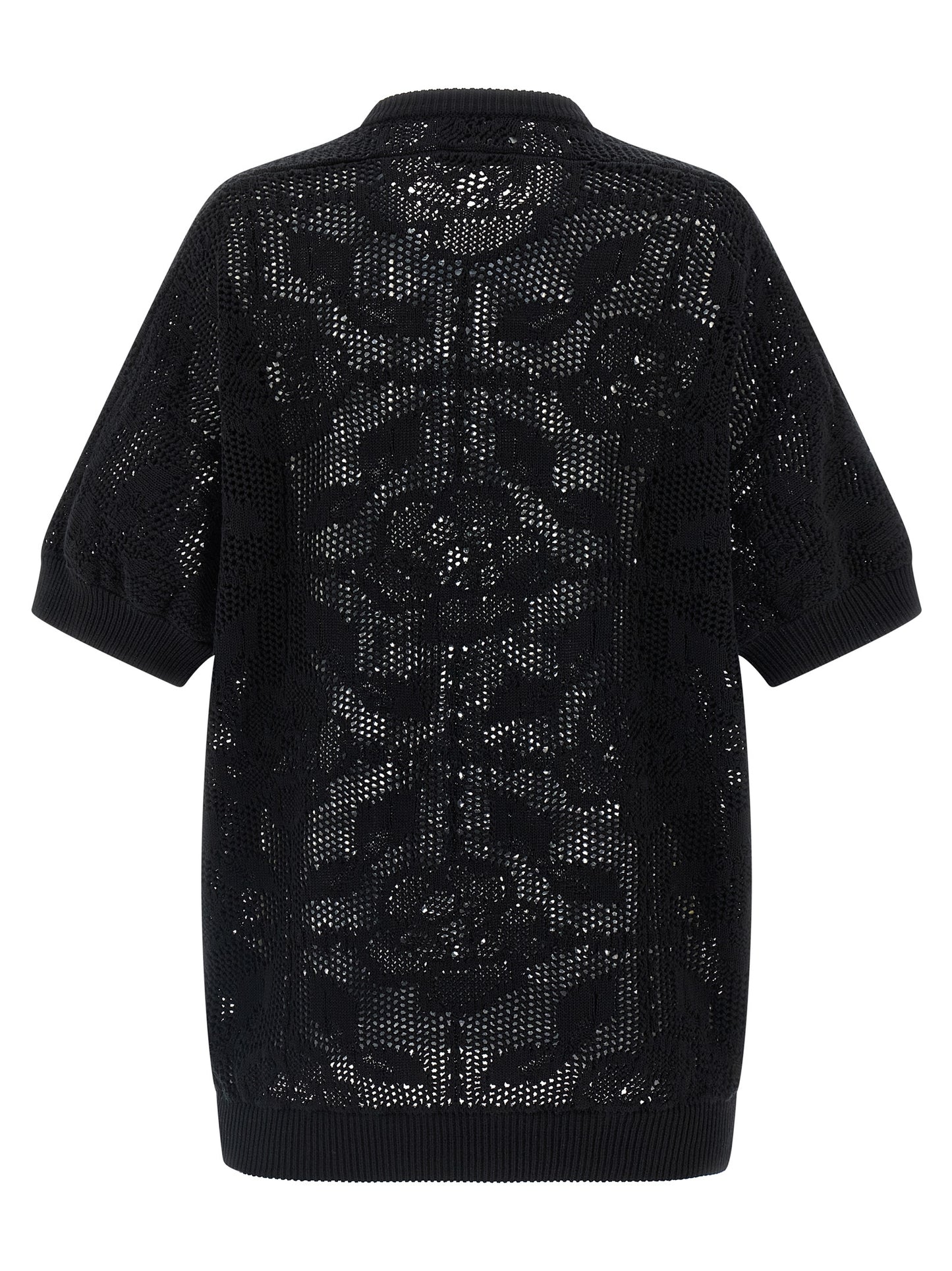 Cardigan by NUDE for women in cotton black & nude presents a textural silhouette, artfully finished with a textural crew asymmetric neckline and for a sophisticated, textural look.