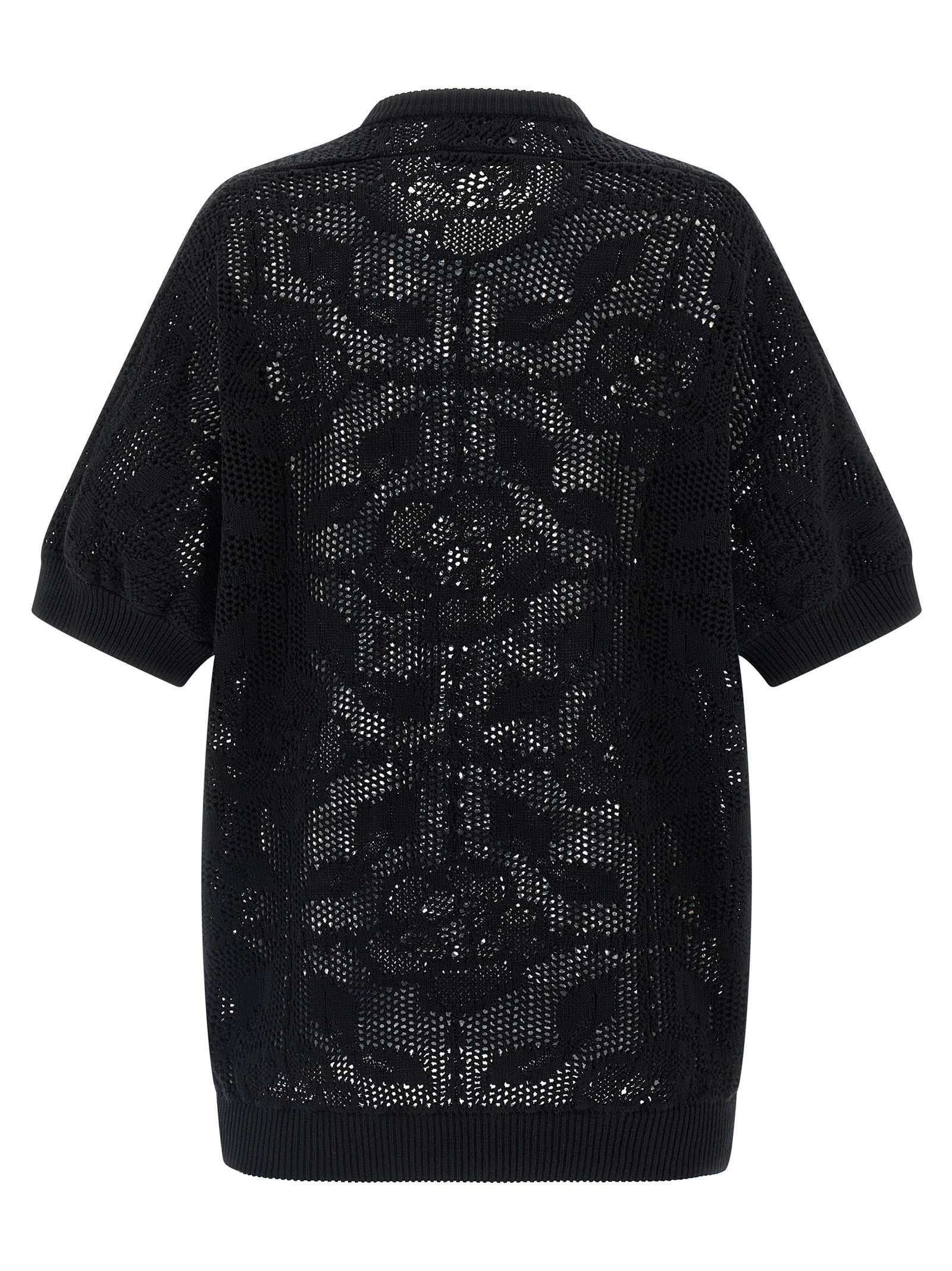 Cardigan by NUDE for women in cotton black & nude presents a textural silhouette, artfully finished with a textural crew asymmetric neckline and for a sophisticated, textural look.