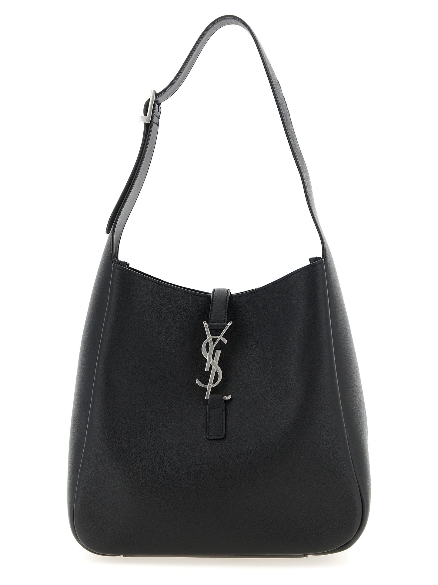 Micro Shoulder Clutch Bag by Saint Laurent for women in suede calfskin leather black presents a versatile silhouette, showcasing a secure and versatile with versatile shoulder-strap, adjustable-strap & handle for a sophisticated look.