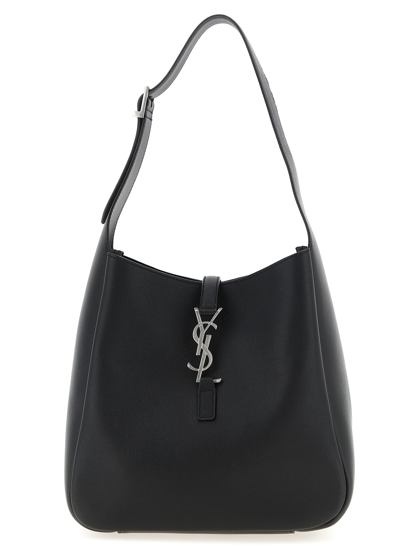 Micro Shoulder Clutch Bag by Saint Laurent for women in suede calfskin leather black presents a versatile silhouette, showcasing a secure and versatile with versatile shoulder-strap, adjustable-strap & handle for a sophisticated look.