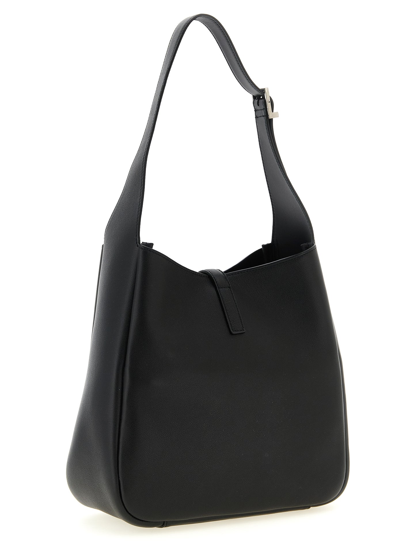 Micro Shoulder Clutch Bag by Saint Laurent for women in suede calfskin leather black features an effortlessly chic silhouette with a secure , ample , and versatile shoulder-strap, adjustable-strap & handle for effortlessly chic everyday luxury.