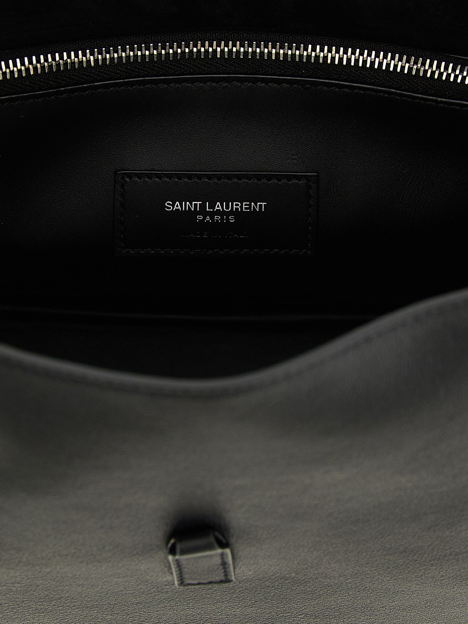 Micro Shoulder Clutch Bag by Saint Laurent for women in suede calfskin leather black presents a versatile silhouette, showcasing a secure and versatile with versatile shoulder-strap, adjustable-strap & handle for a sophisticated look.