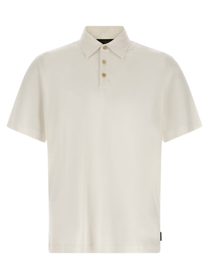 Polo Shirt by ZANONE for men in cotton & silk white features a eye catching silhouette, showcasing a refined and short-sleeve for a eye catching finish.