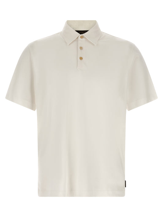 Polo Shirt by ZANONE for men in cotton & silk white features a eye catching silhouette, showcasing a refined and short-sleeve for a eye catching finish.