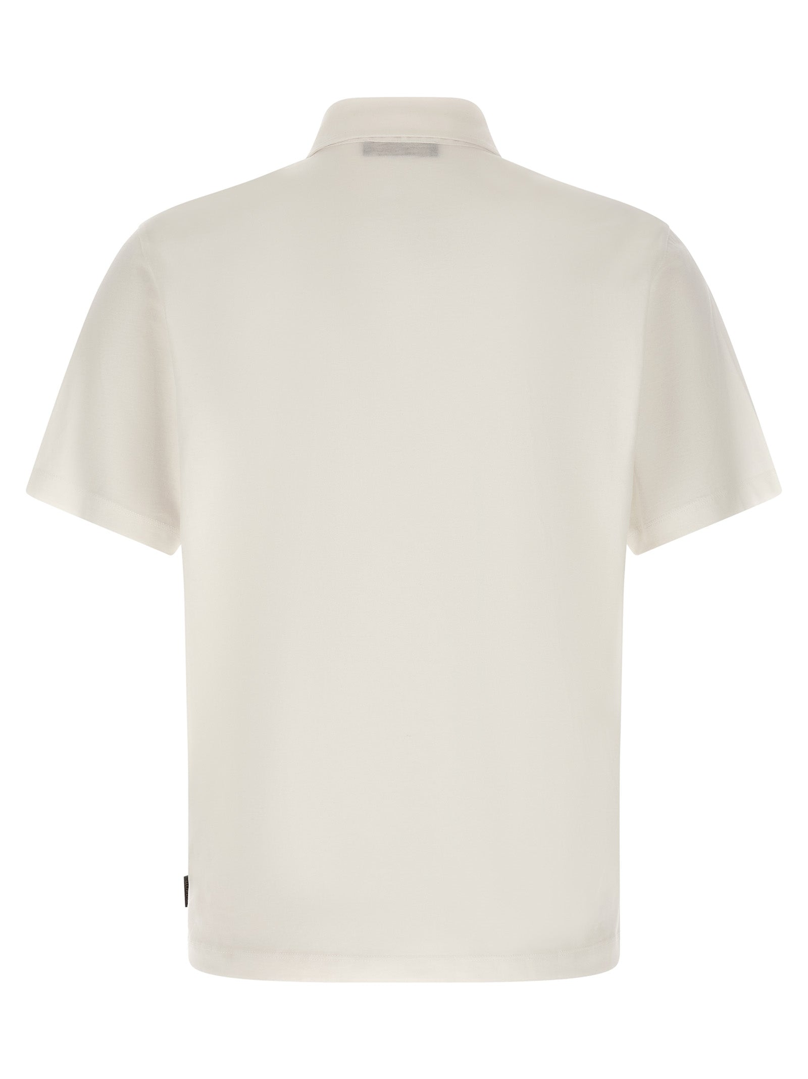 Polo Shirt by ZANONE for men in cotton & silk white presents a distinguished silhouette, showcasing a sophisticated and distinguished for a truly distinguished finish.