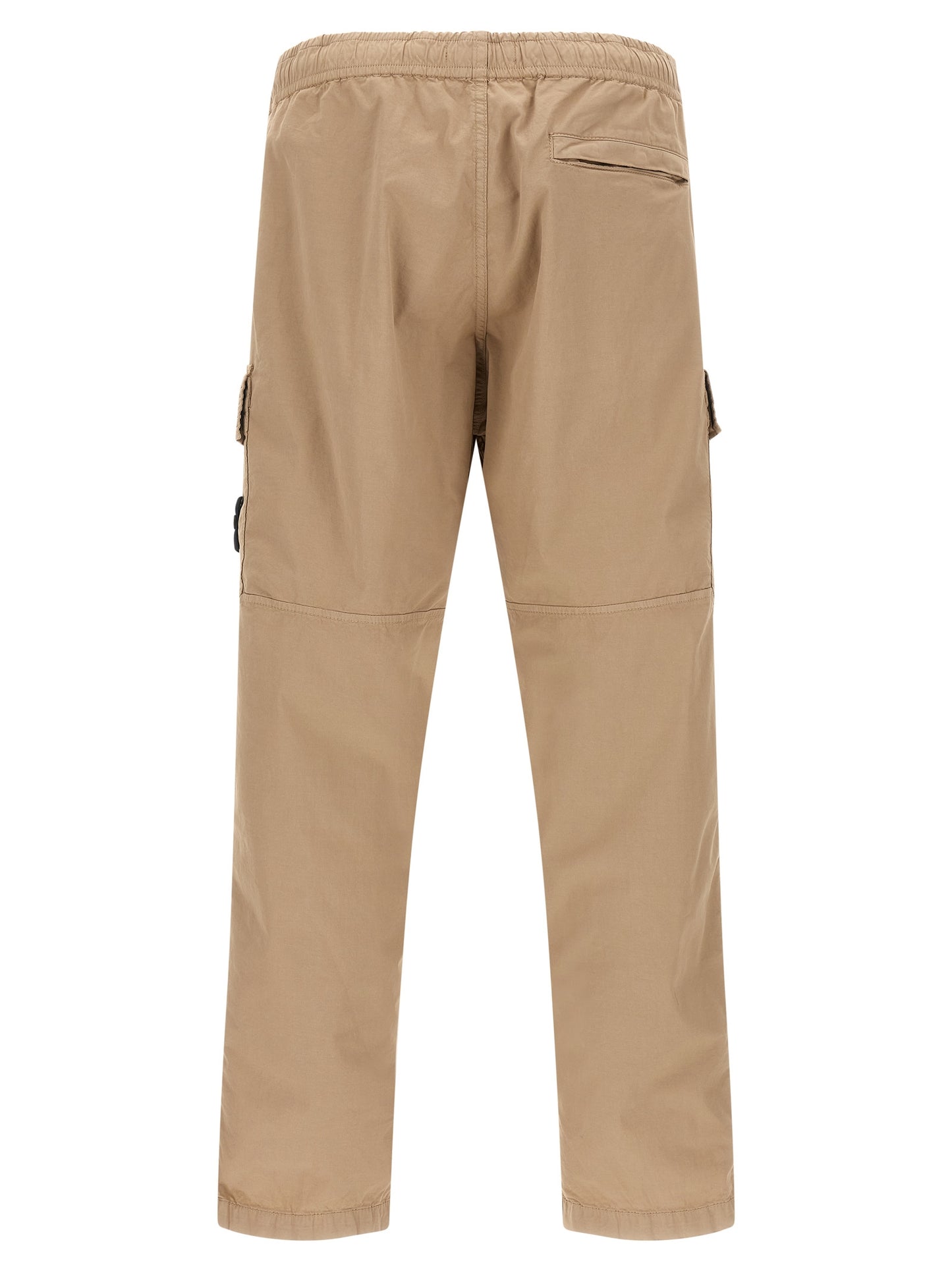 Cargo Pants by Stone Island for men in stretch organic cotton twill beige & signature features an urban chic with a and long, creating a urban chic aesthetic for "Moon Behind the Hill".