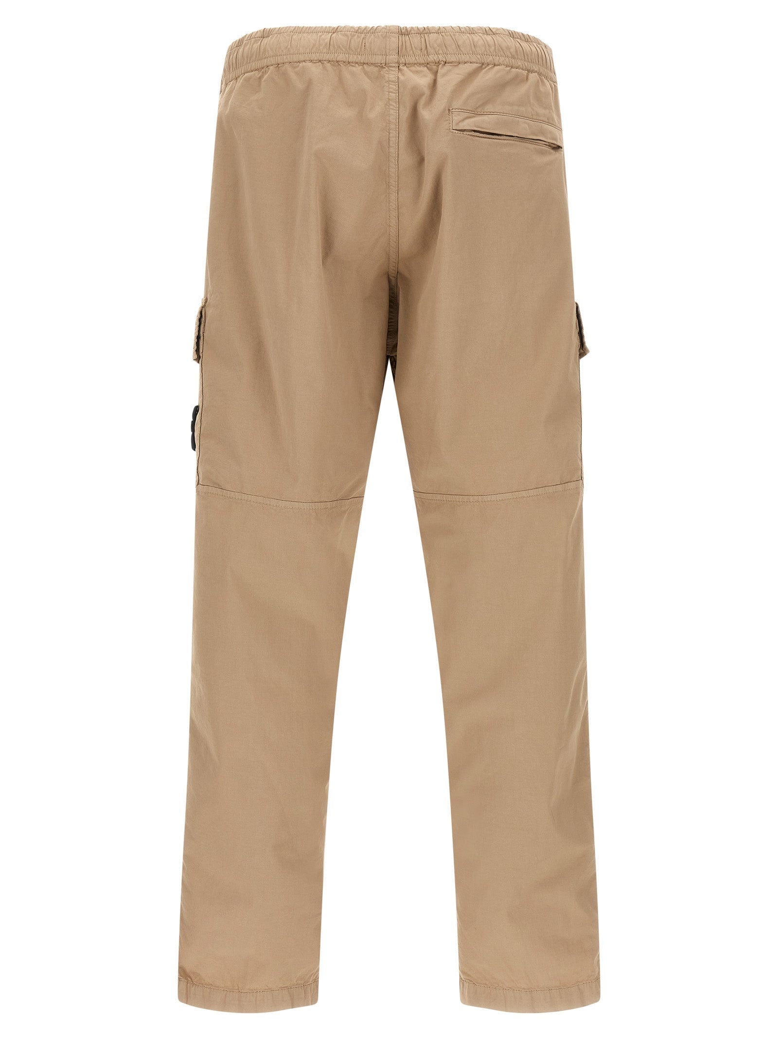 Cargo Pants by Stone Island for men in stretch organic cotton twill beige & signature features an urban chic with a and long, creating a urban chic aesthetic for "Moon Behind the Hill".