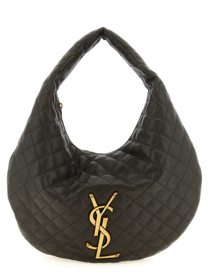 Quilted Shoulder Hobo Bag by Saint Laurent for women in lamb leather brown features a distinguished silhouette, showcasing a secure zipper and distinguished with versatile shoulder-strap & handle for a distinguished finish.