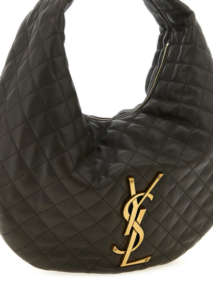 Quilted Shoulder Hobo Bag by Saint Laurent for women in lamb leather brown presents a versatile silhouette, showcasing a secure zipper and versatile with versatile shoulder-strap & handle for a sophisticated look.