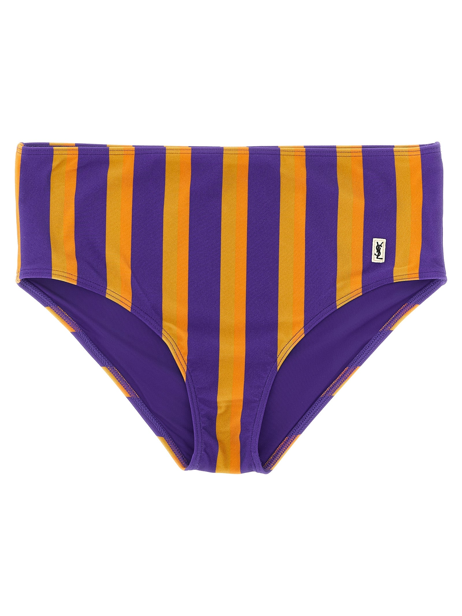 Swim Briefs by Saint Laurent for women in stretch polyamide multicolor & striped features an magnificent silhouette, showcasing the refined aesthetic of Women's Stretch Polyamide Swim Briefs with a magnificent cut designed for the modern shoreline.