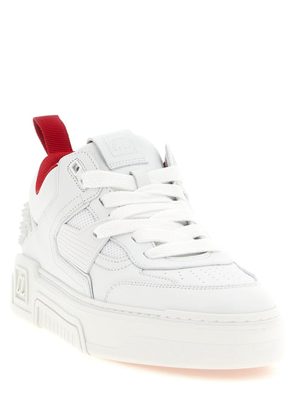 Christian Louboutin Men's Athletic Calfskin & Goat Leather Sneakers - White Signature Monogram
