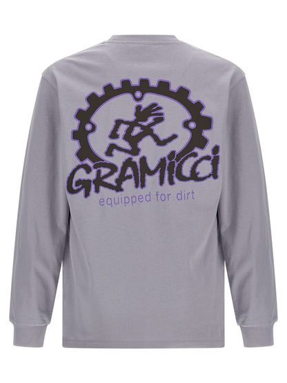 Activewear T-Shirt by Gramicci for men in cotton purple & print features an contemporary design with , a length, and a contemporary crew neckline.