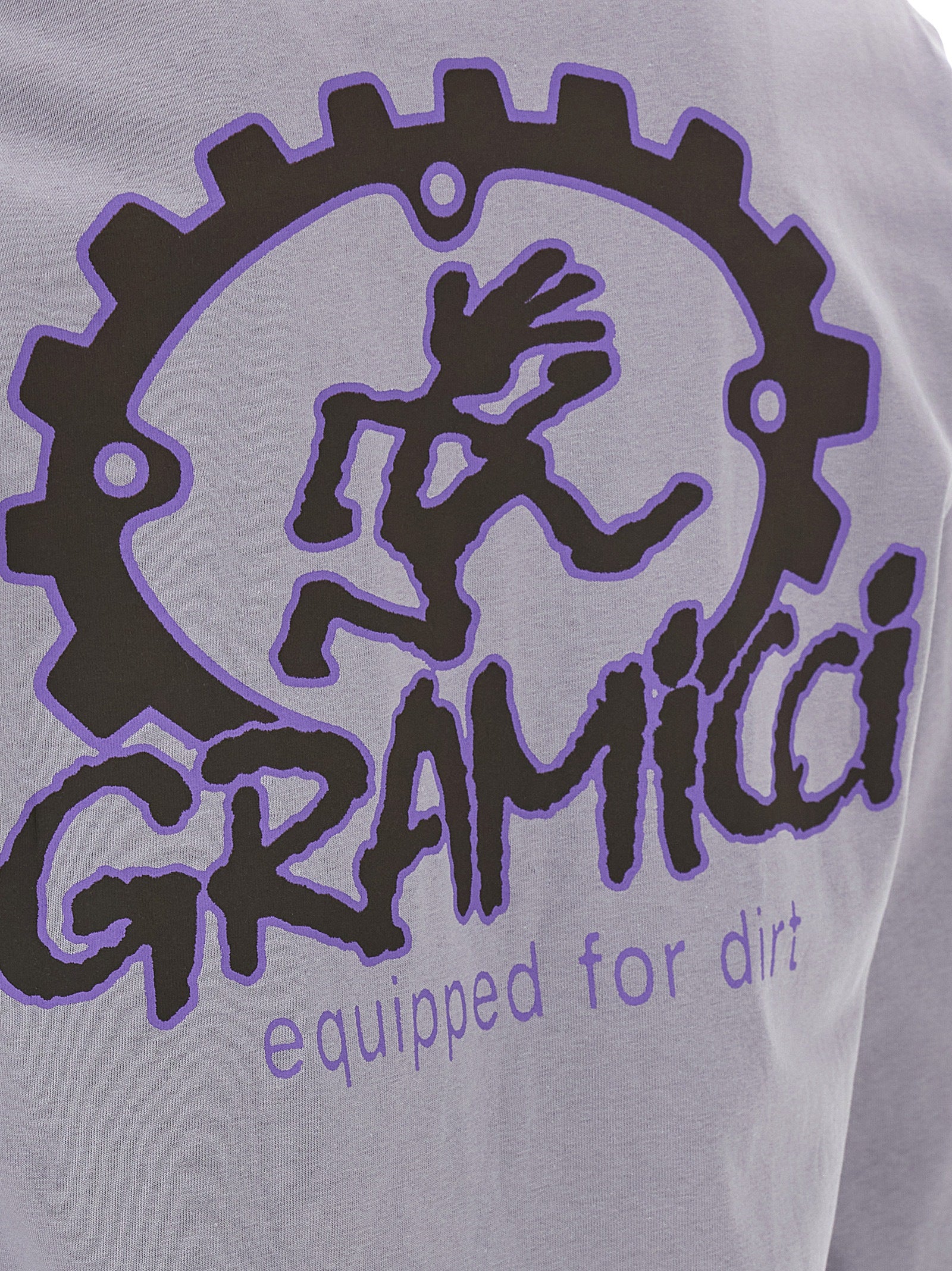Activewear T-Shirt by Gramicci for men in cotton purple & print features a versatile silhouette, showcasing a versatile and detailed with high-performance for a premium look.