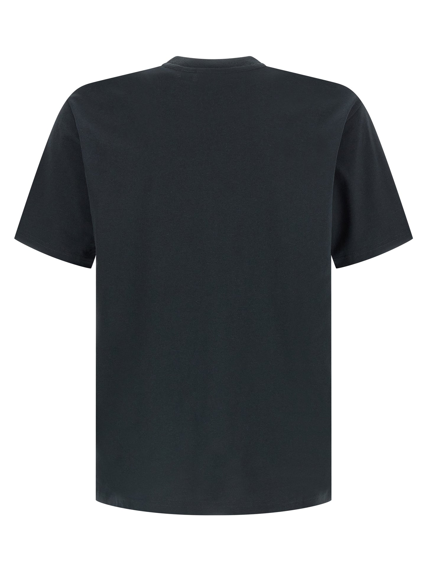 Activewear T-Shirt by Gramicci for men in cotton black & print features an athletic silhouette with sleeves and a crew neckline neckline, enhanced by high-performance .
