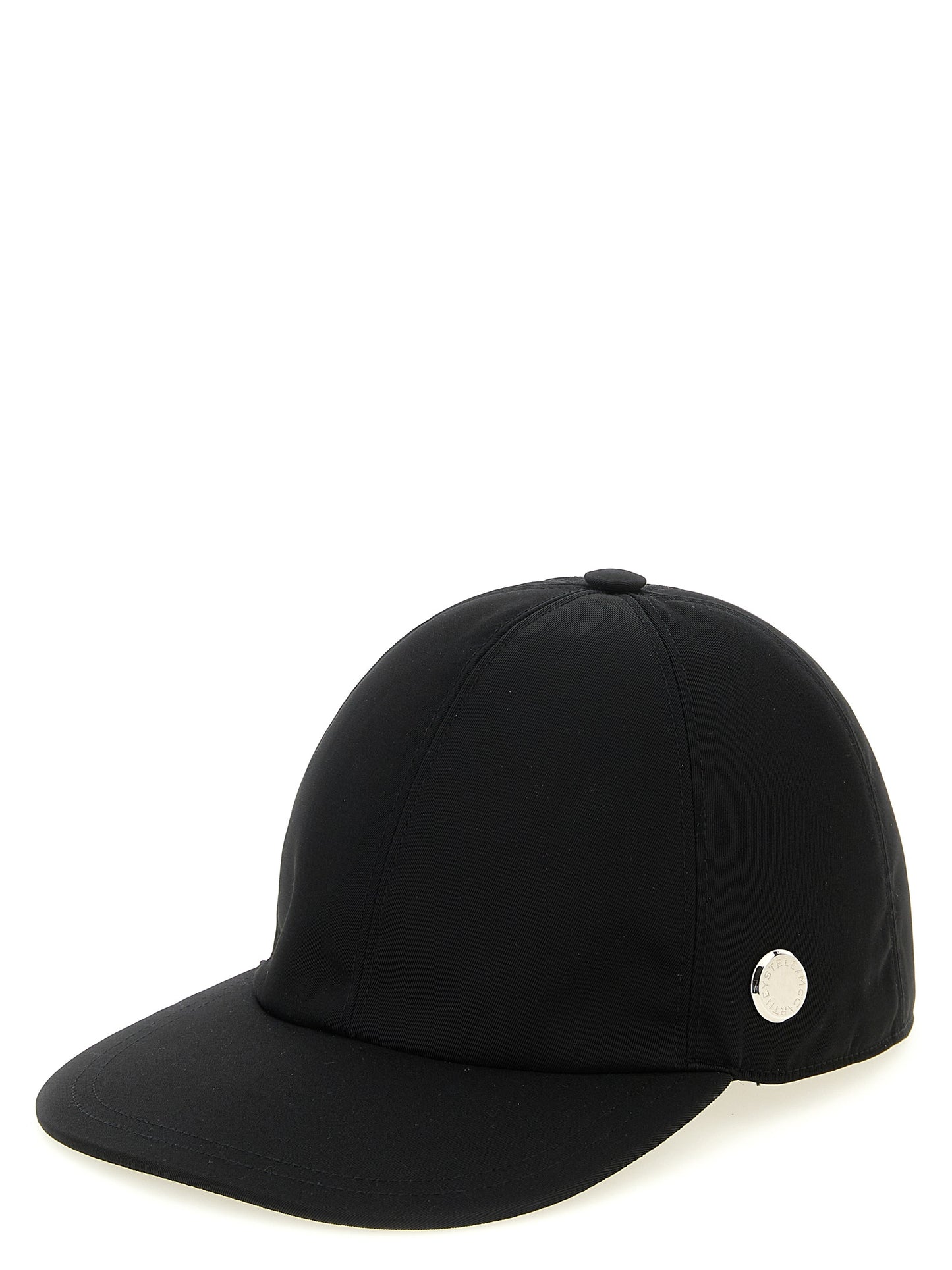 Baseball Cap by Stella McCartney for women in nylon & cotton black presents a tailored silhouette, perfectly capturing the essence of Nylon & Cotton Baseball Cap with its tailored finish and superior craftsmanship.