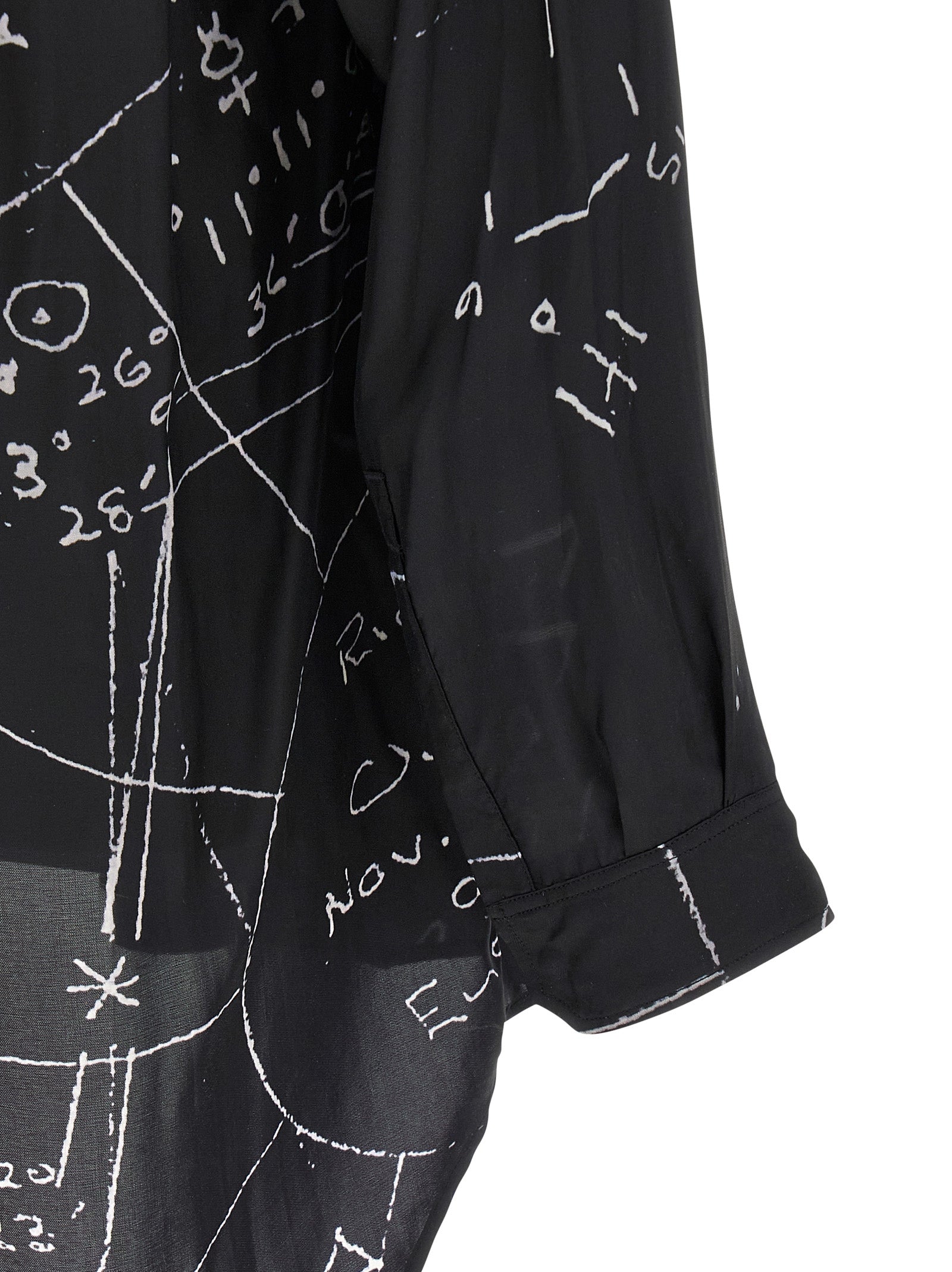Shirt by Rick Owens for men in viscose & cupro black & patterned features an polished silhouette, showcasing a sophisticated and detail for a truly polished finish.