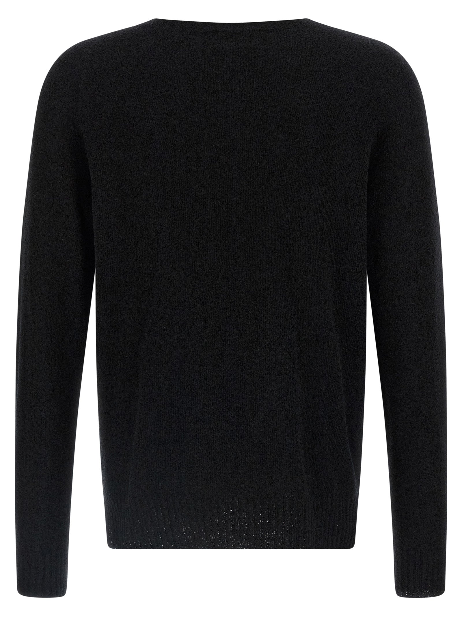 Cardigan by MA'RY'YA for men in polyamide modacrylic & cotton black features a dramatic silhouette, showcasing a sophisticated boat neckline and dramatic detail for a timeless, premium look.
