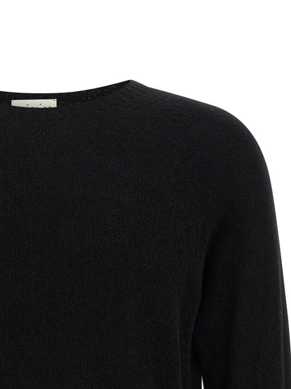 Cardigan by MA'RY'YA for men in polyamide modacrylic & cotton black showcases a luxurious silhouette, meticulously detailed with a sophisticated boat neckline and for a refined finish.