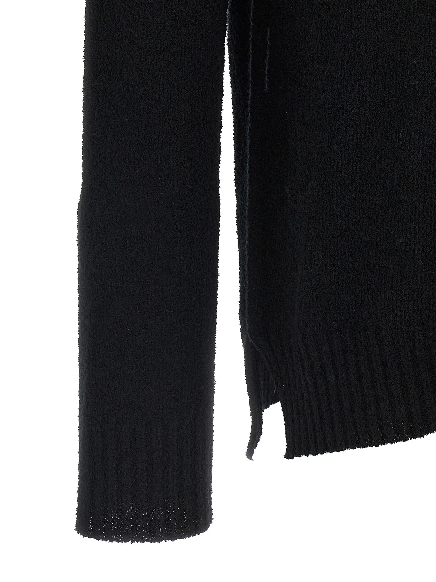 Cardigan by MA'RY'YA for men in polyamide modacrylic & cotton black showcases a captivating silhouette, artfully detailed with a captivating and for a truly sophisticated captivating look.
