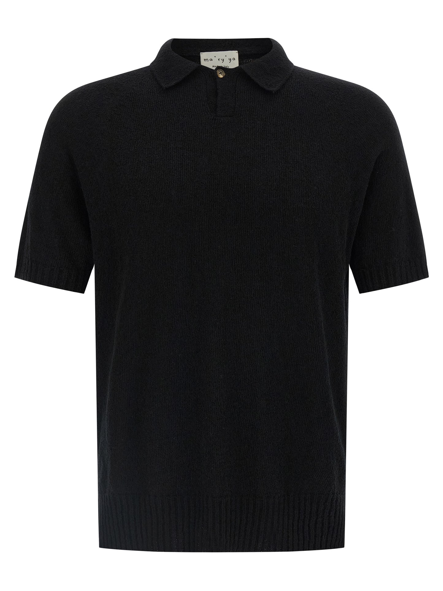 Polo Shirt by MA'RY'YA for men in polyamide modacrylic cotton black showcases a enviable silhouette, featuring a refined and short-sleeve for a enviable finish.