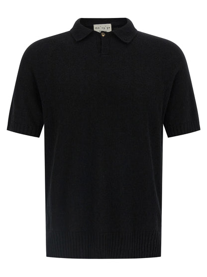 Polo Shirt by MA'RY'YA for men in polyamide modacrylic cotton black showcases a enviable silhouette, featuring a refined and short-sleeve for a enviable finish.