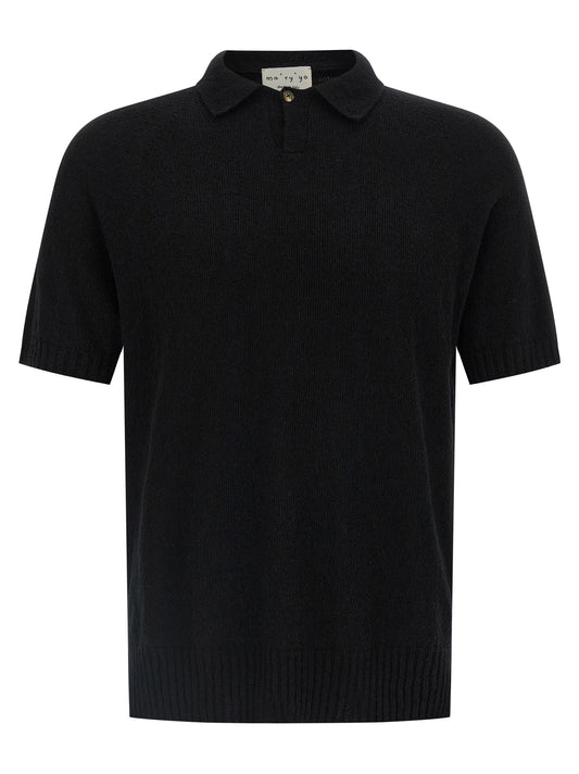 Polo Shirt by MA'RY'YA for men in polyamide modacrylic cotton black showcases a enviable silhouette, featuring a refined and short-sleeve for a enviable finish.