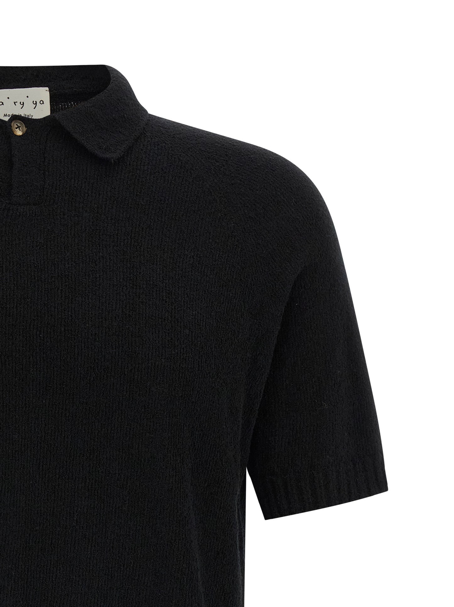 Polo Shirt by MA'RY'YA for men in polyamide modacrylic cotton black presents a sleek silhouette, featuring a refined and for a sleek finish.