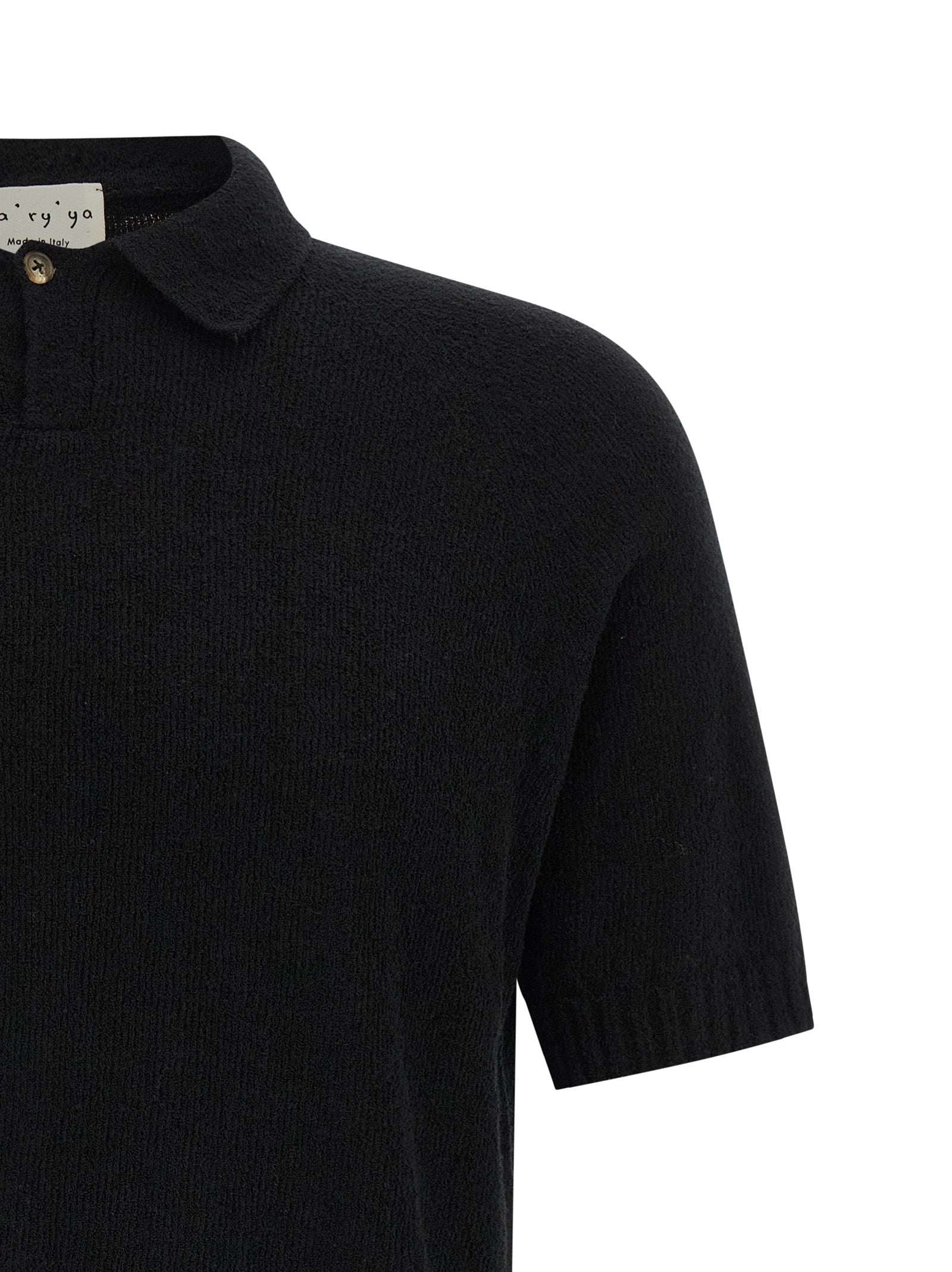 Polo Shirt by MA'RY'YA for men in polyamide modacrylic cotton black presents a sleek silhouette, featuring a refined and for a sleek finish.
