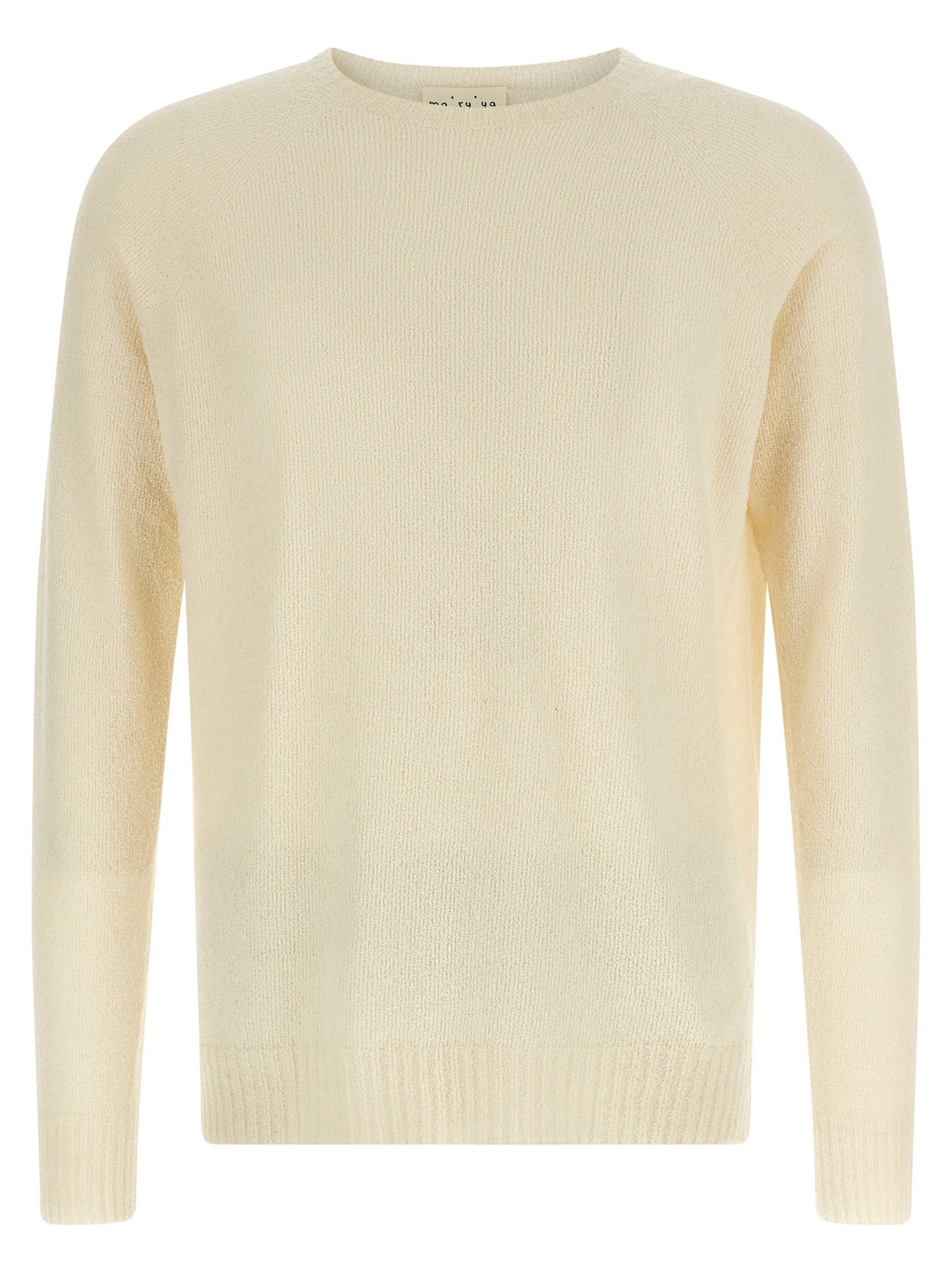 Cardigan by MA'RY'YA for men in polyamide modacrylic & cotton beige features a dramatic silhouette, showcasing a sophisticated boat neckline and dramatic detail for a timeless, premium look.