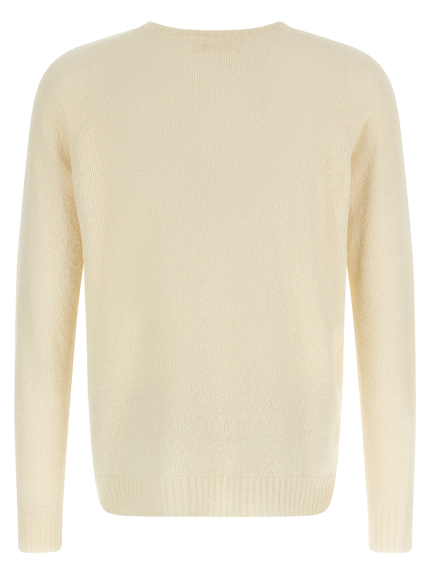 Cardigan by MA'RY'YA for men in polyamide modacrylic & cotton beige features an impeccable silhouette, showcasing a sophisticated boat neckline and detail for a truly impeccable finish.