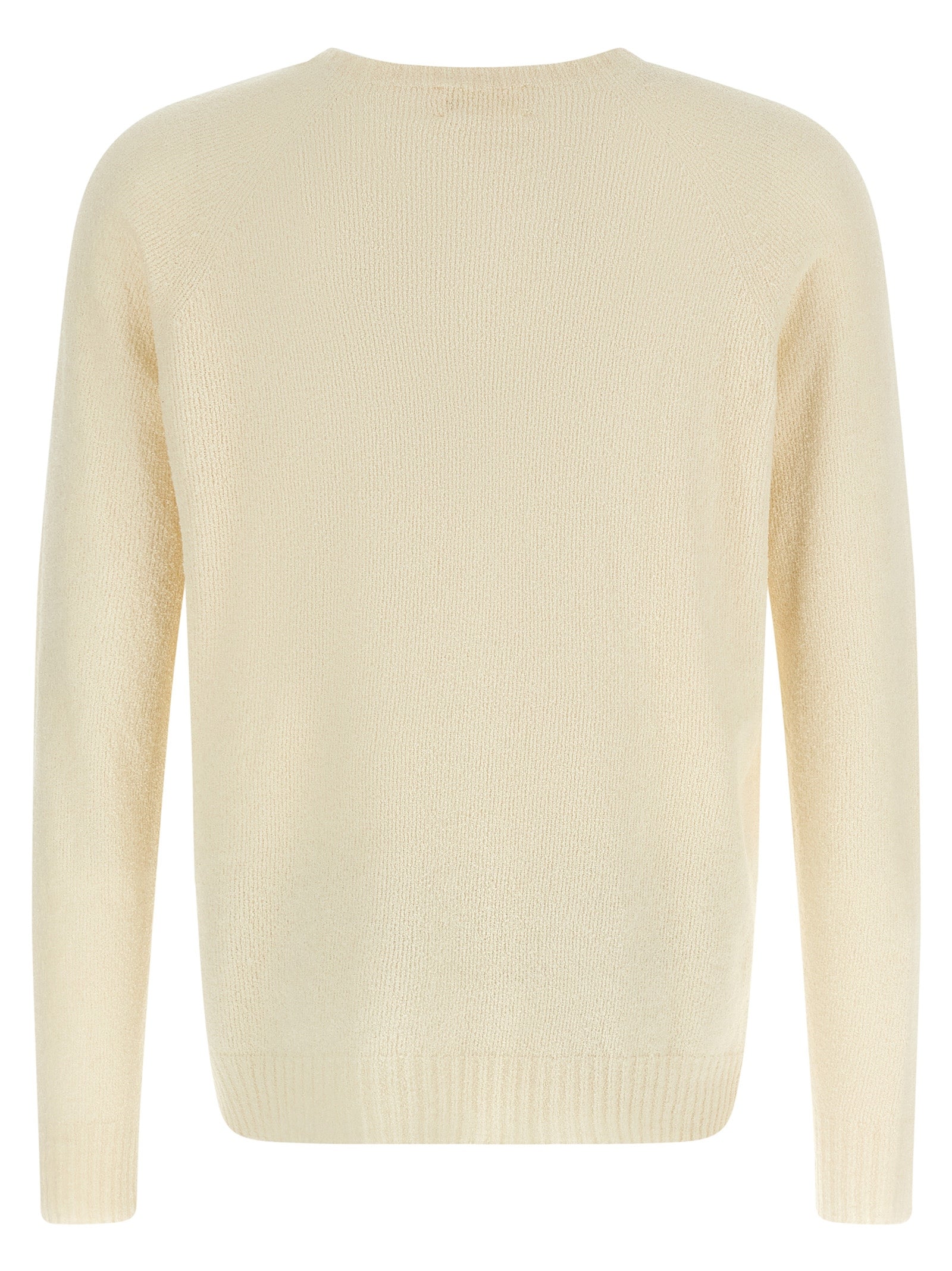 Cardigan by MA'RY'YA for men in polyamide modacrylic & cotton beige features an impeccable silhouette, showcasing a sophisticated boat neckline and detail for a truly impeccable finish.