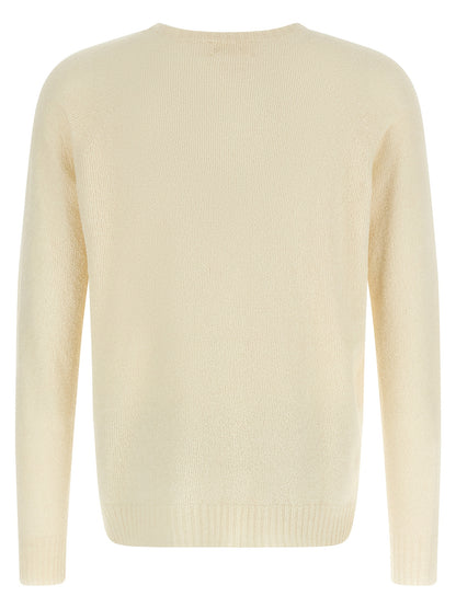 Cardigan by MA'RY'YA for men in polyamide modacrylic & cotton beige features an impeccable silhouette, showcasing a sophisticated boat neckline and detail for a truly impeccable finish.