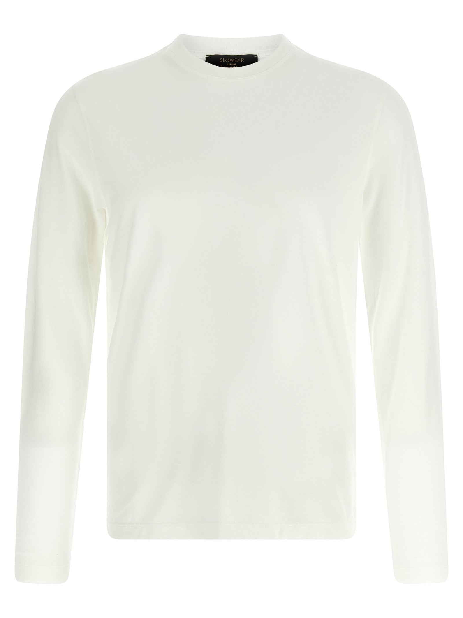 T-Shirt by ZANONE for men in cotton white showcases a fashionable silhouette, elegantly detailed with a fashionable and crew neckline for a sophisticated, high-fashion look.