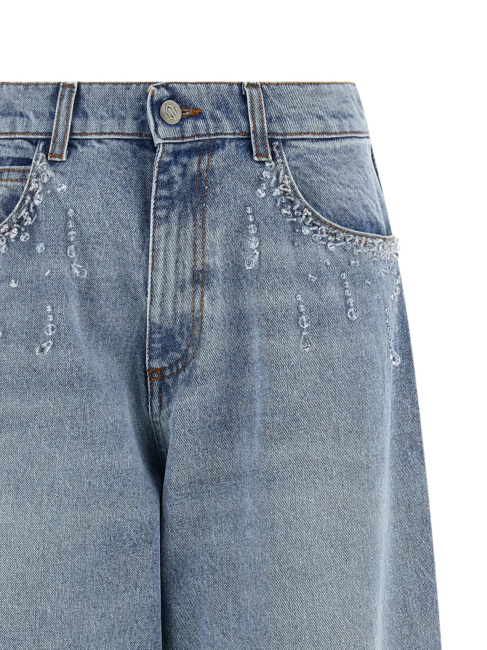 Jeans by Giuseppe Di Morabito for women in denim cotton light-blue features a refined silhouette with a refined straight-leg & wide, defined by a and a refined long for a refined finish.