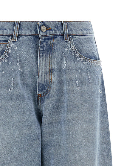 Jeans by Giuseppe Di Morabito for women in denim cotton light-blue features a refined silhouette with a refined straight-leg & wide, defined by a and a refined long for a refined finish.