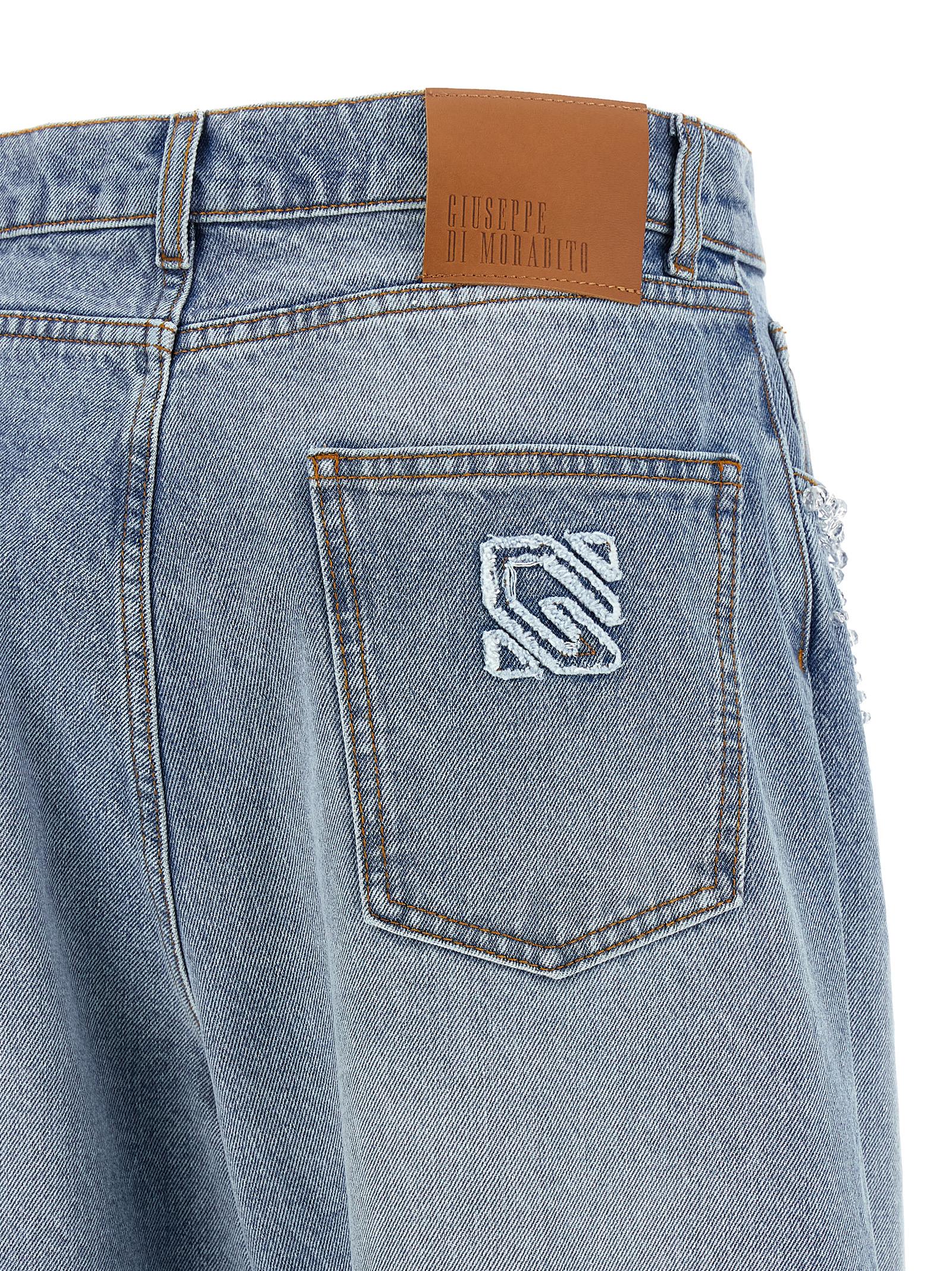 Jeans by Giuseppe Di Morabito for women in denim cotton light-blue features an refined tailoring silhouette, showcasing a premium straight-leg & wide with a and long cut for a refined tailoring look.