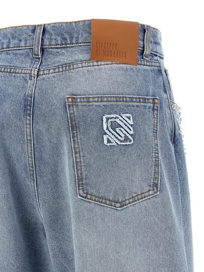 Jeans by Giuseppe Di Morabito for women in denim cotton light-blue features an refined tailoring silhouette, showcasing a premium straight-leg & wide with a and long cut for a refined tailoring look.