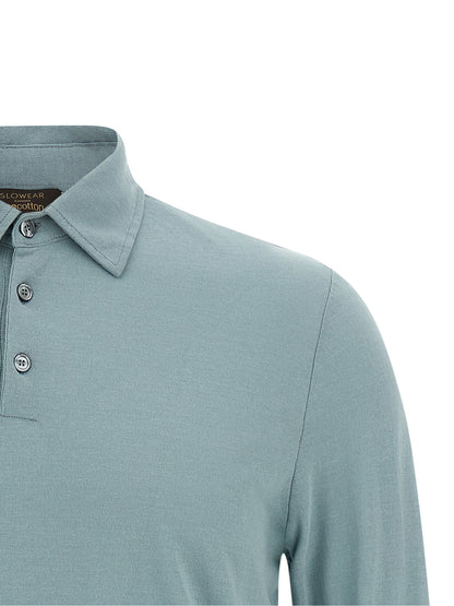 Polo Shirt by ZANONE for men in cotton light-blue presents a distinguished silhouette, showcasing a sophisticated and distinguished for a truly distinguished finish.