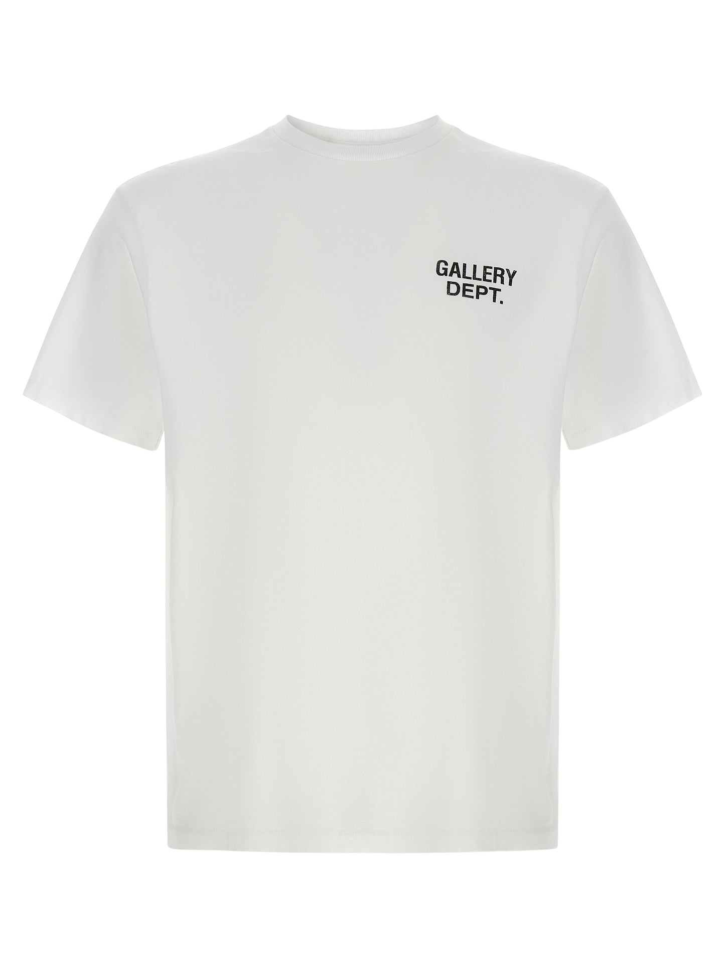 T-Shirt by GALLERY DEPT. for men in cotton gold, white & print showcases a unassuming silhouette, artfully detailed with a refined crew neckline and unassuming for a sophisticated, contemporary look.