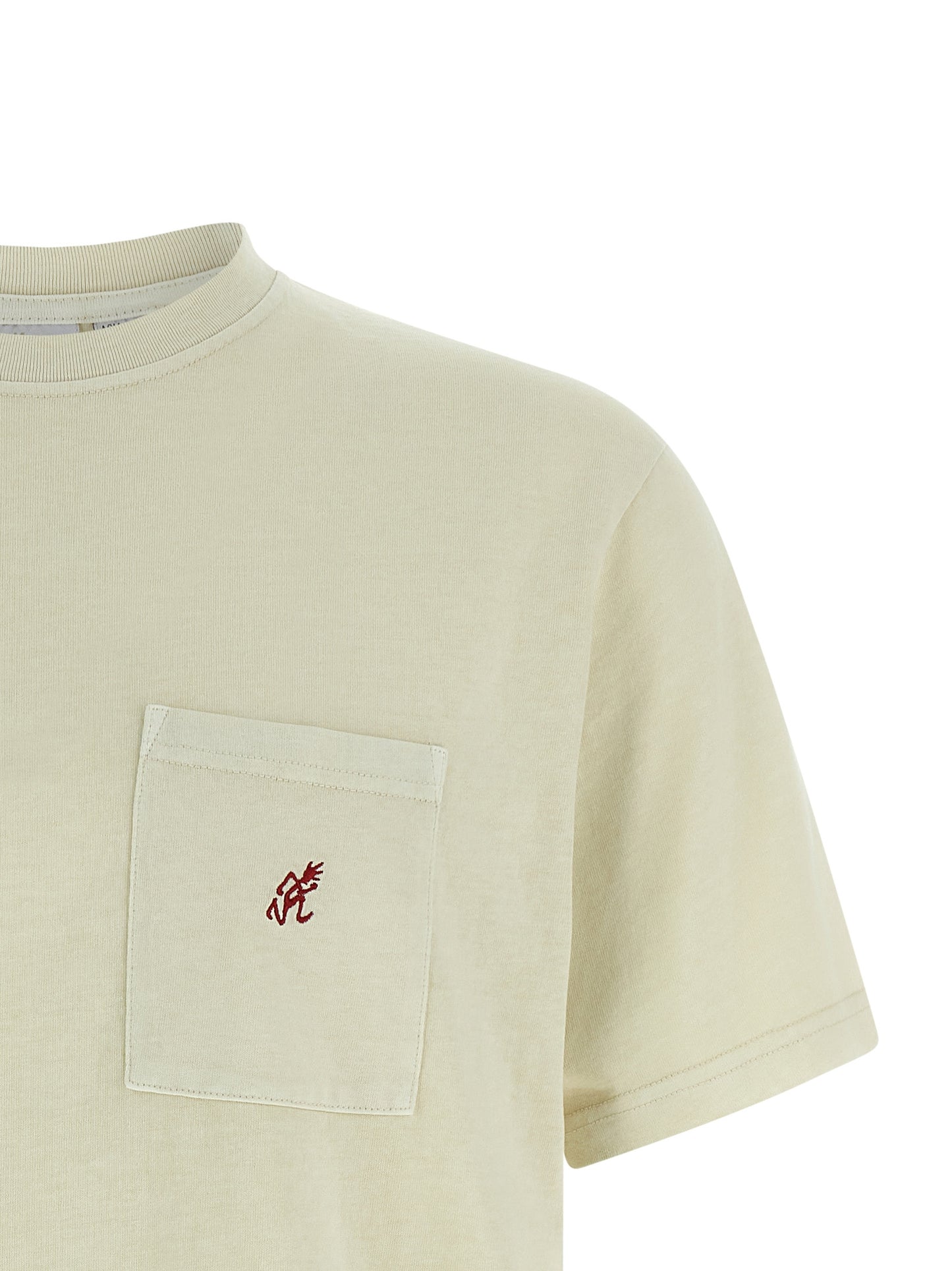 T-Shirt by Gramicci for men in cotton beige features an on trend silhouette, perfectly showcasing a on trend and crew neckline for an elevated aesthetic.